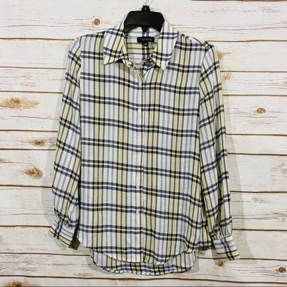 1. State Women’s Casual Button Down Plaid Shirt Size‎ XS